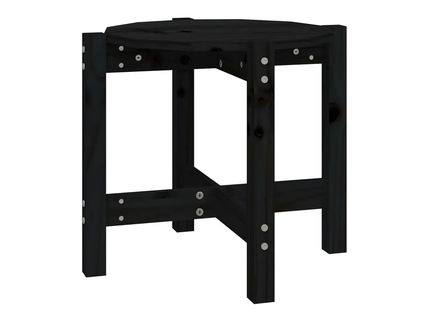 Mesa de centro de madera maciza de pino negro Ø52,5x45 cm