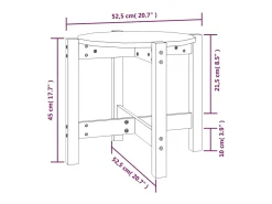 Mesa de centro de madera maciza de pino negro Ø52,5x45 cm