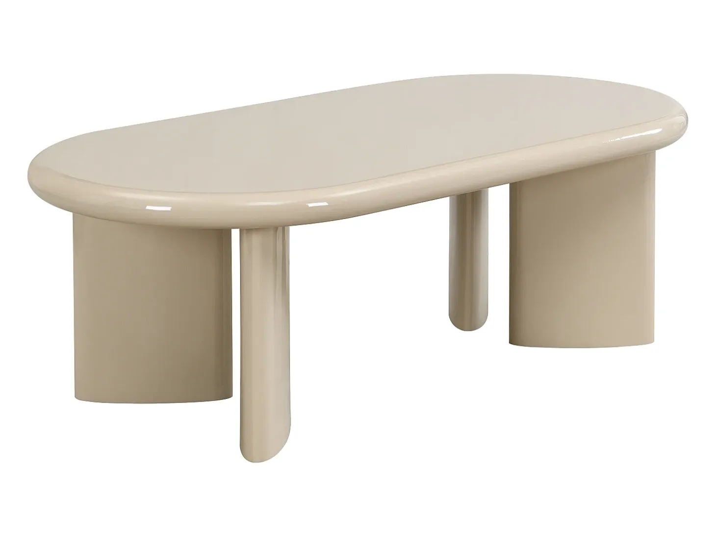 Mesa de centro de MDF - Beige lacado - TABEMI