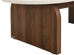 Mesa de centro de MDF - Efecto travertino y natural oscuro - ELRADA