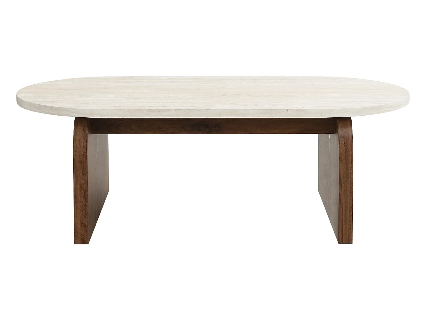Mesa de centro de MDF - Efecto travertino y natural oscuro - ELRADA