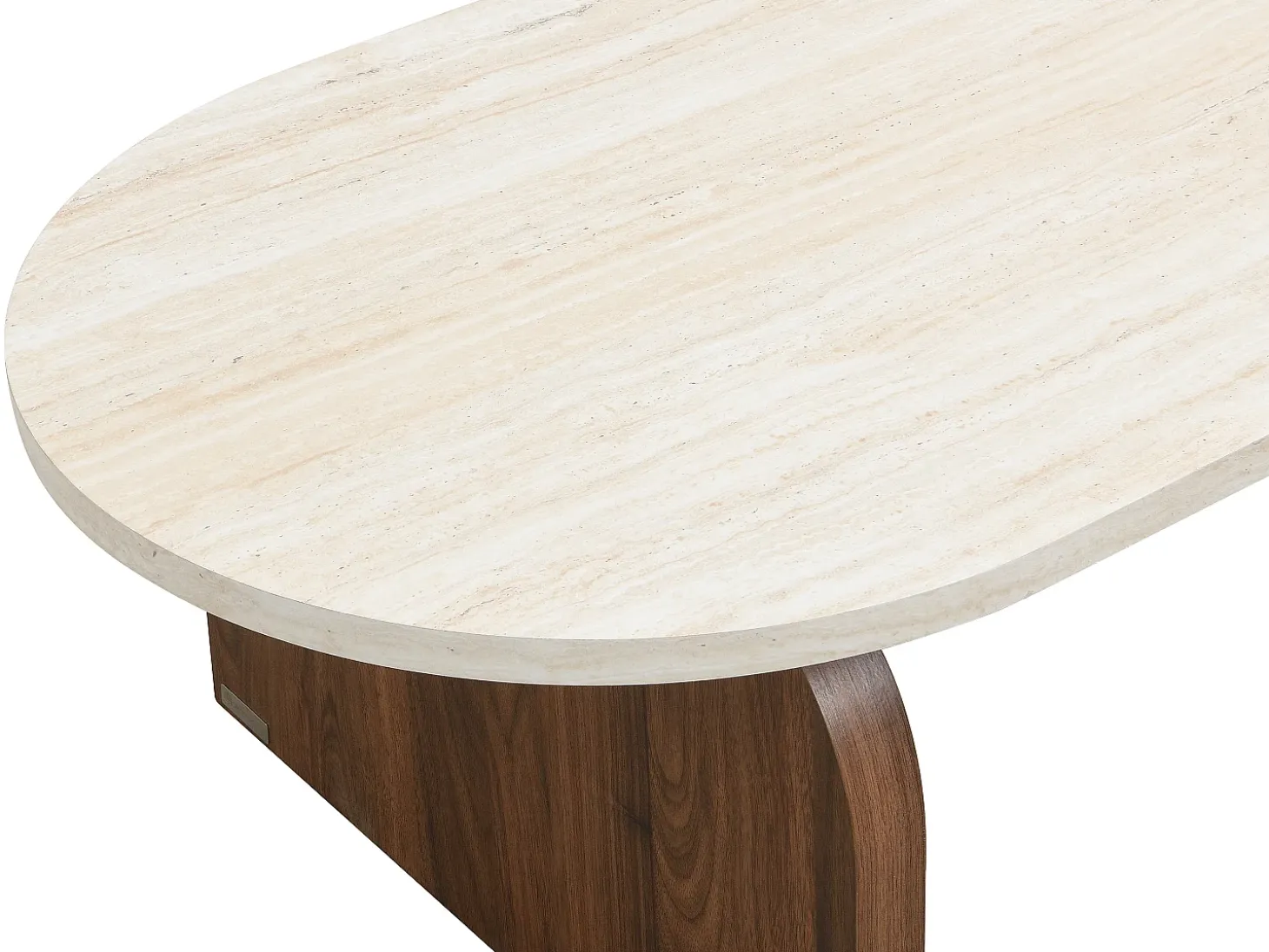 Mesa de centro de MDF - Efecto travertino y natural oscuro - ELRADA
