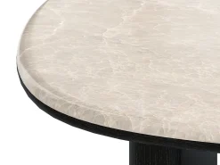 Mesa de centro de mármol y chapado de roble - Beige y negro - CORMINA