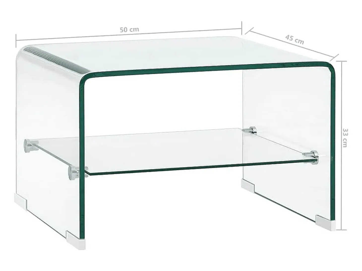 Mesa de centro de vidrio templado transparente 50x45x33 cm