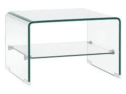 Mesa de centro de vidrio templado transparente 50x45x33 cm