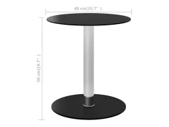 Mesa de centro de vidrio templado negro 40 cm
