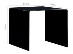 Mesa de centro de vidrio templado negro 50x50x45 cm