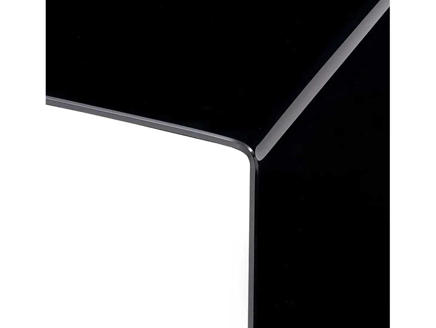 Mesa de centro de vidrio templado negro 50x50x45 cm