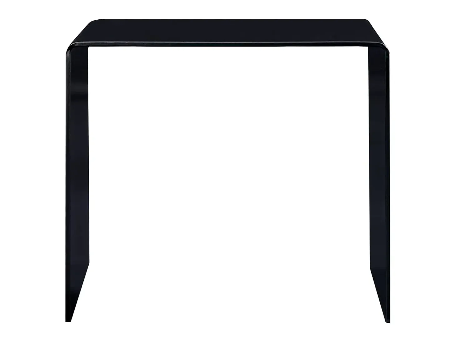 Mesa de centro de vidrio templado negro 50x50x45 cm