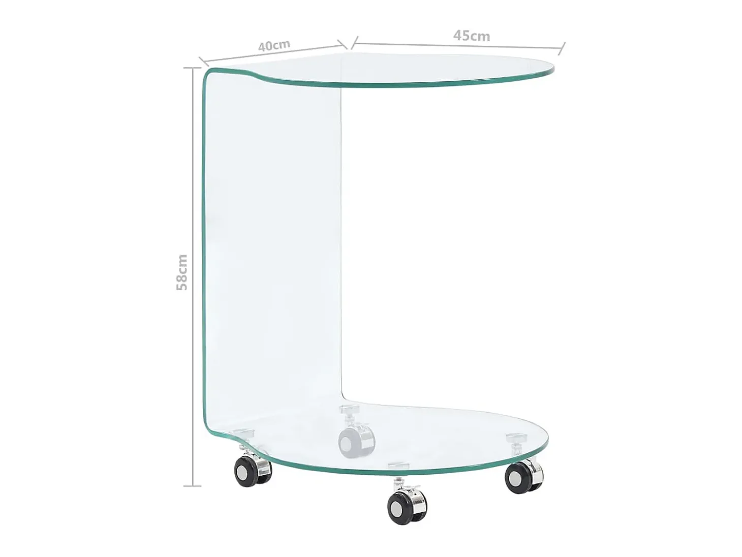 Mesa de centro de vidrio templado 45x40x58 cm ES52237