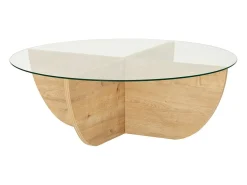 Mesa de centro de vidrio templado AYSUN - Natural, transparente y transparente