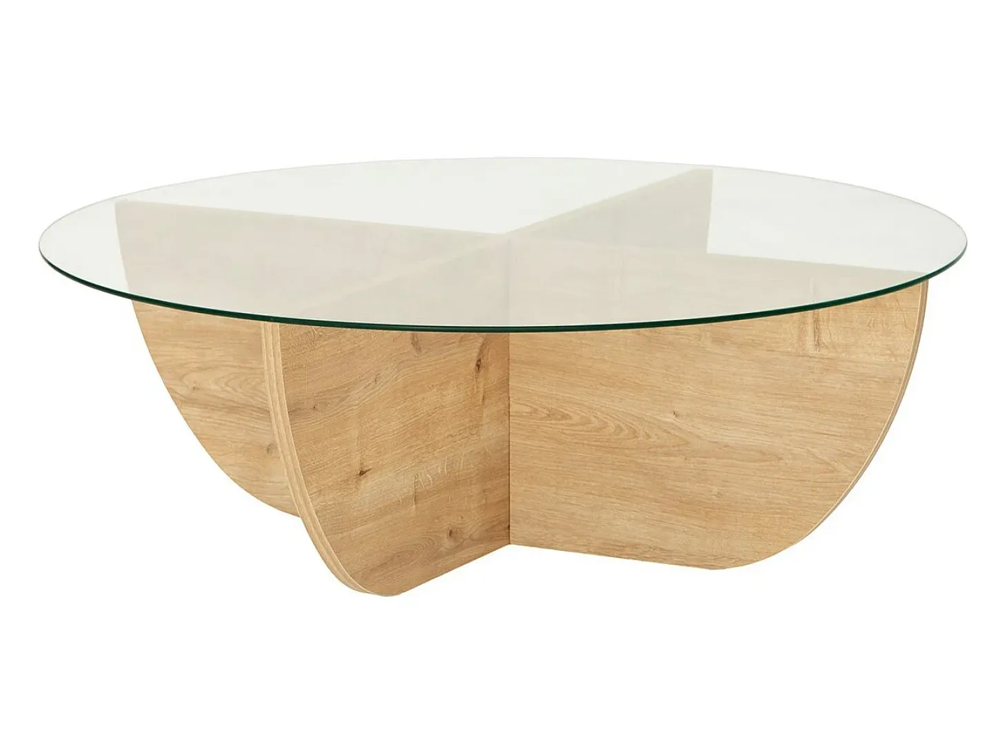 Mesa de centro de vidrio templado AYSUN - Natural, transparente y transparente