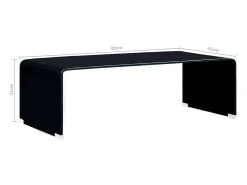 Mesa de centro de vidrio templado negro 98x45x31 cm