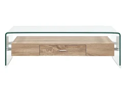 Mesa de centro de vidrio templado transparente 98x45x31 cm