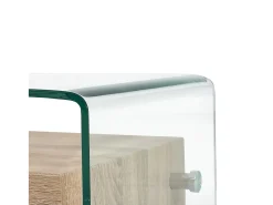 Mesa de centro de vidrio templado transparente 98x45x31 cm