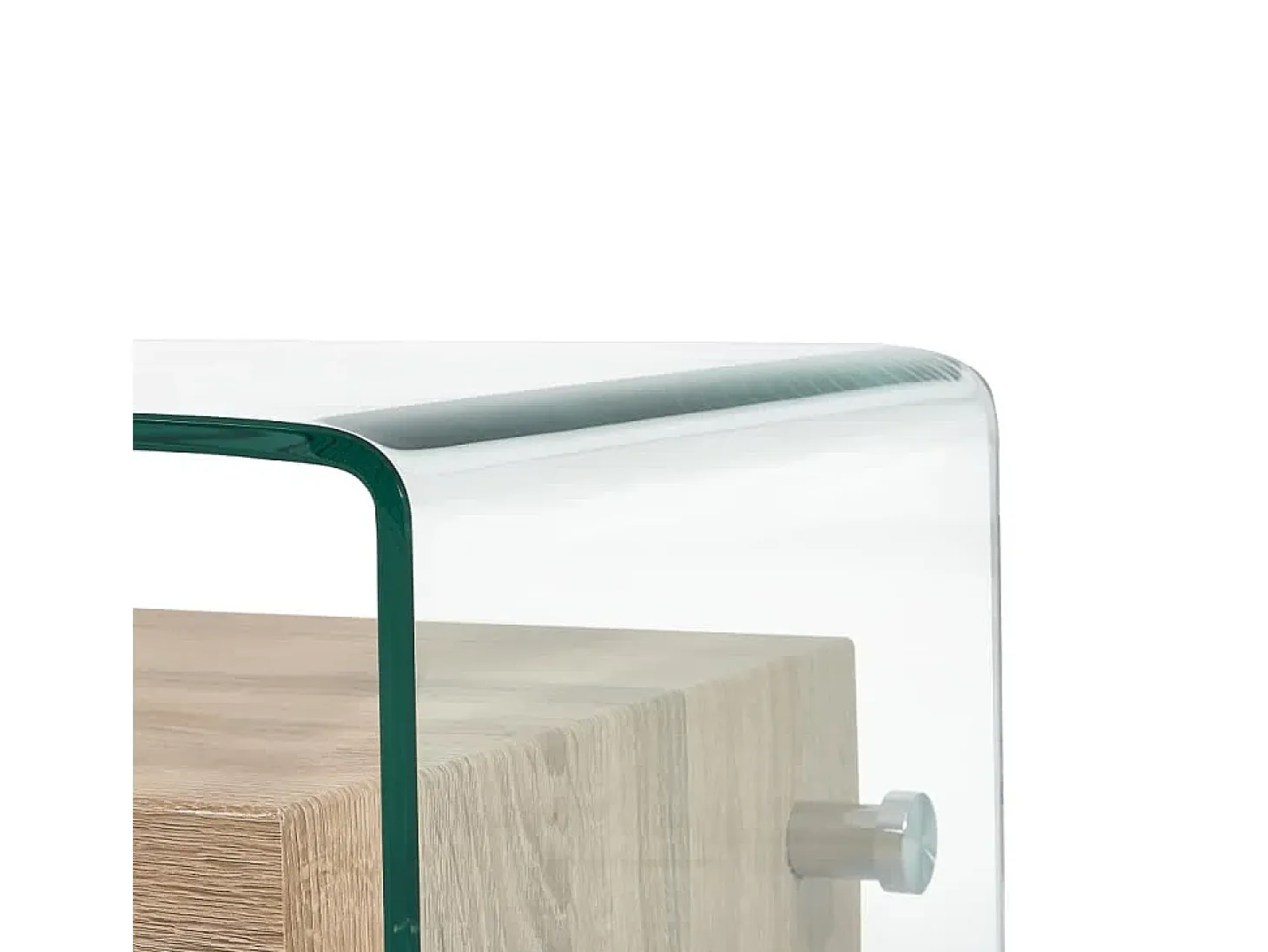 Mesa de centro de vidrio templado transparente 98x45x31 cm