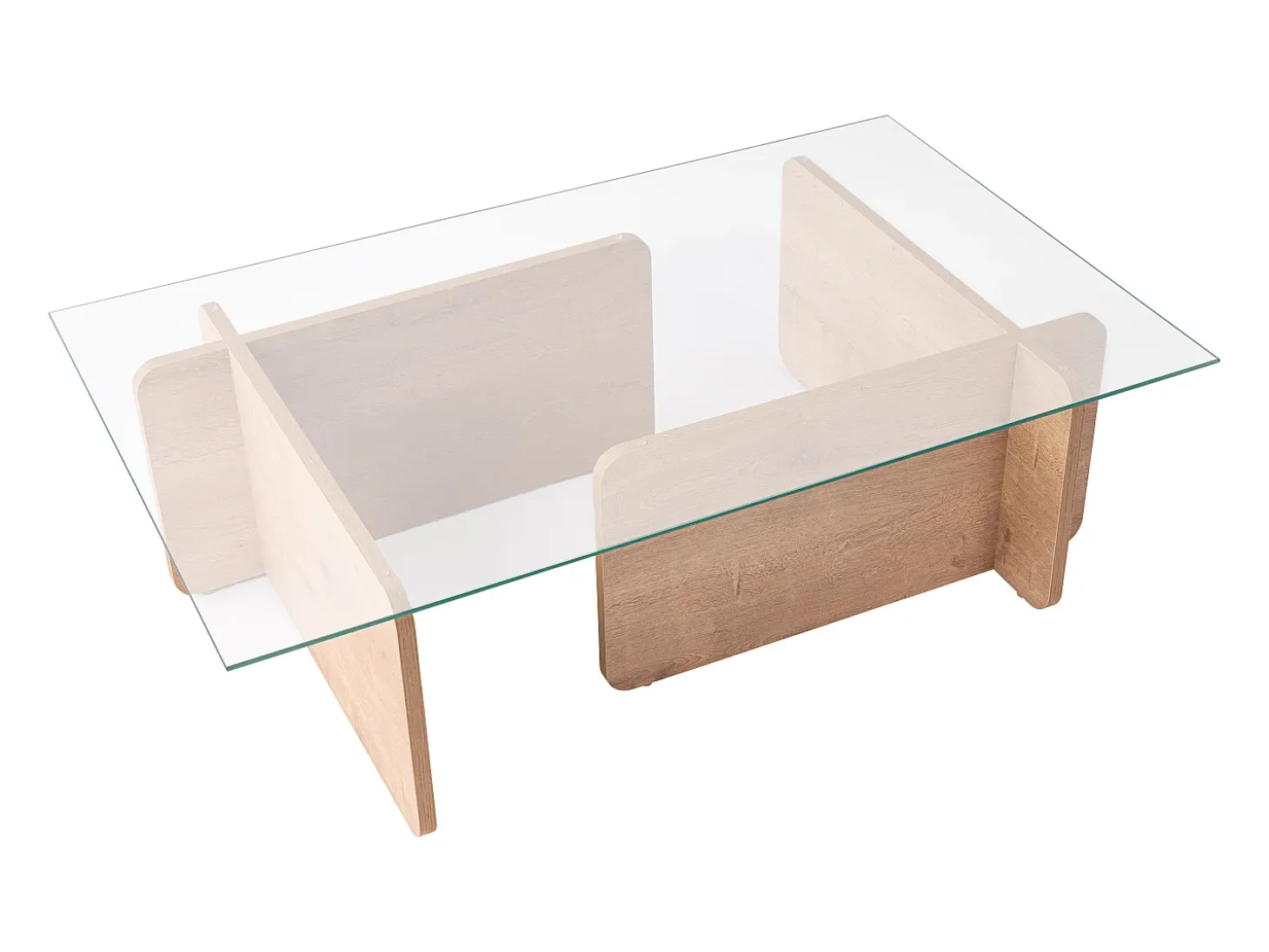 Mesa de centro de vidrio templado - Natural claro y Transparente - AZRA