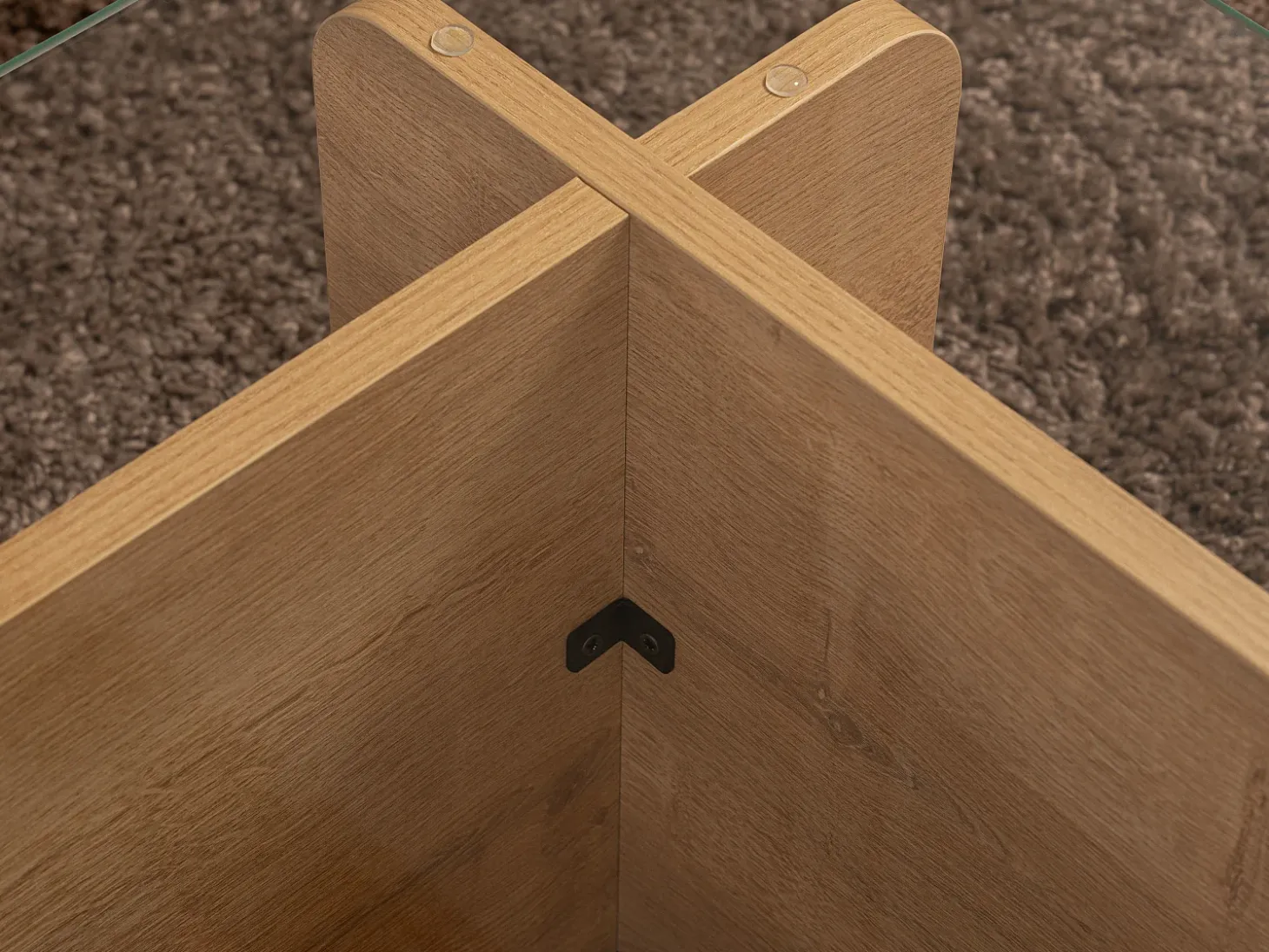 Mesa de centro de vidrio templado - Natural claro y Transparente - AZRA