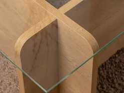Mesa de centro de vidrio templado - Natural claro y Transparente - AZRA