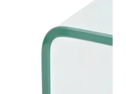 Mesa de centro de vidrio templado transparente 98x45x30 cm