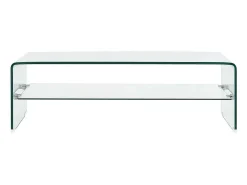Mesa de centro de vidrio templado transparente 98x45x31 cm
