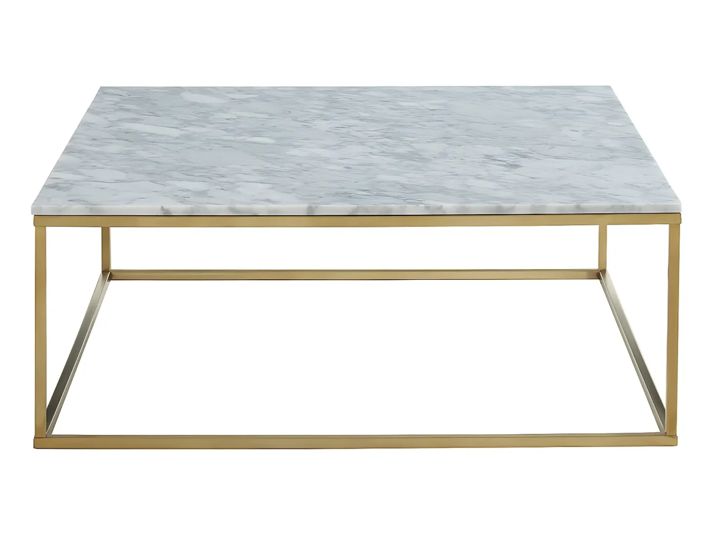 Mesa de centro design - Mármol y metal - Blanco y Dorado - ARETHA