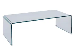 Mesa de centro design de cristal templado curvado ALONZO