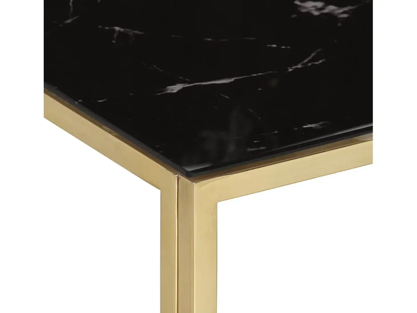 Mesa de centro dorada acero inoxidable y vidrio templado