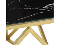 Mesa de centro dorada acero inoxidable y vidrio templado