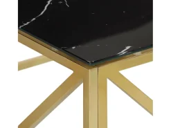 Mesa de centro dorada acero inoxidable y vidrio templado