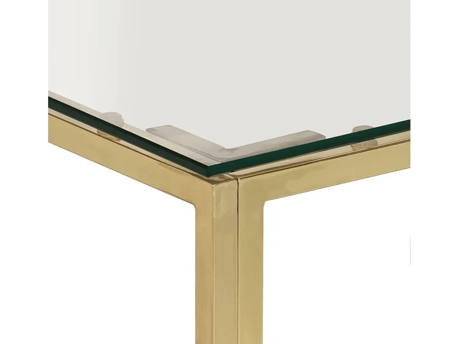 Mesa de centro dorada acero inoxidable y vidrio templado