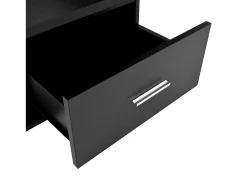 Mesa de centro elevable 78×78×45,5 cm - con iluminación LED - 1 cajón - estantes abiertos - negro