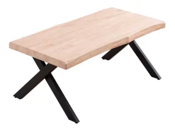 Mesa de centro elevable Xena tapa irregular con hueco de almacenaje roble Nordish/negro 47-62x120x60-66 cm Adec