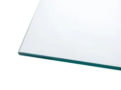 Mesa de centro en cristal templado y metal dorado - Transparente - COSIMA