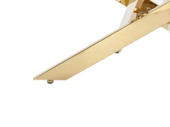 Mesa de centro en cristal templado y metal dorado - Transparente - COSIMA