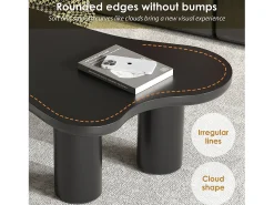 Mesa de centro en MDF y PVC - tapa irregular en forma de nube - Negro