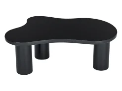 Mesa de centro en MDF y PVC - tapa irregular en forma de nube - Negro