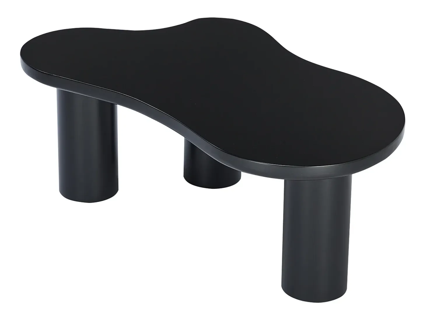 Mesa de centro en MDF y PVC - tapa irregular en forma de nube - Negro