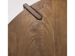Mesa de centro exótica redonda de madera maciza nogal