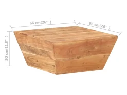 Mesa de centro forma de V madera maciza de acacia 66x66x30 cm