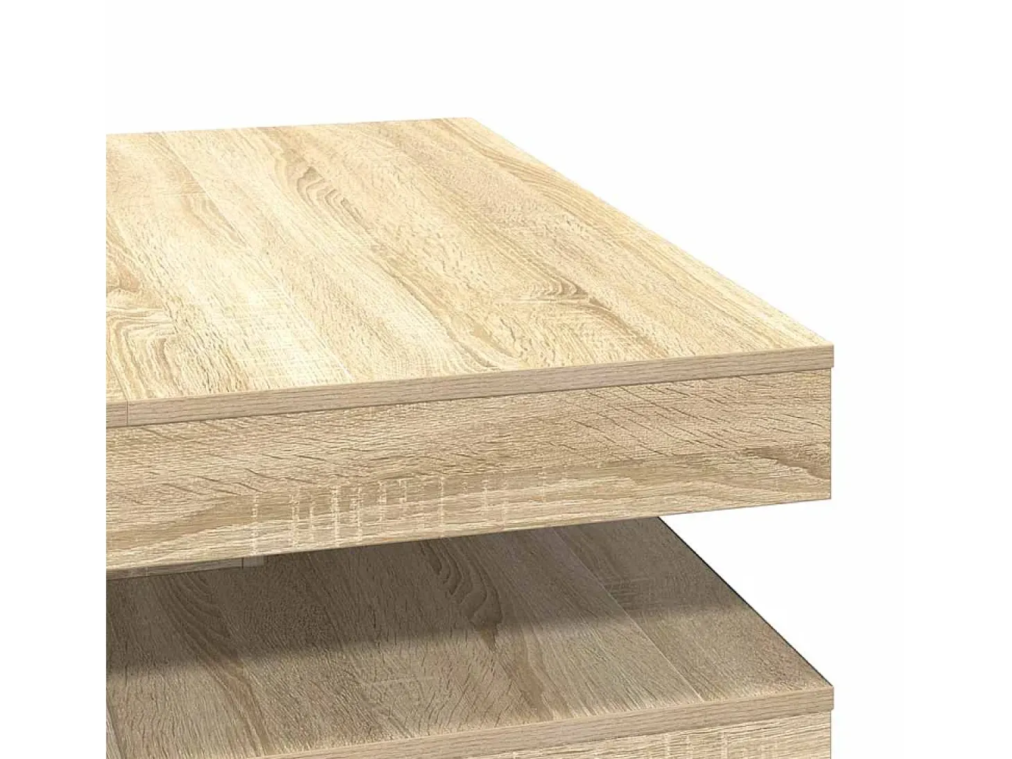 Mesa de centro giratoria 360 grados roble sonoma 90x90x34,5 cm