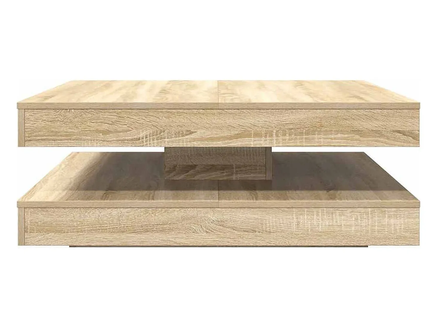 Mesa de centro giratoria 360 grados roble sonoma 90x90x34,5 cm