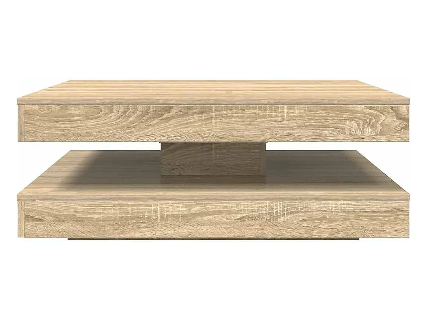 Mesa de centro giratoria 360 grados roble sonoma 90x90x34,5 cm