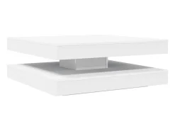 Mesa de centro giratoria 360 grados blanco 90x90x34,5 cm