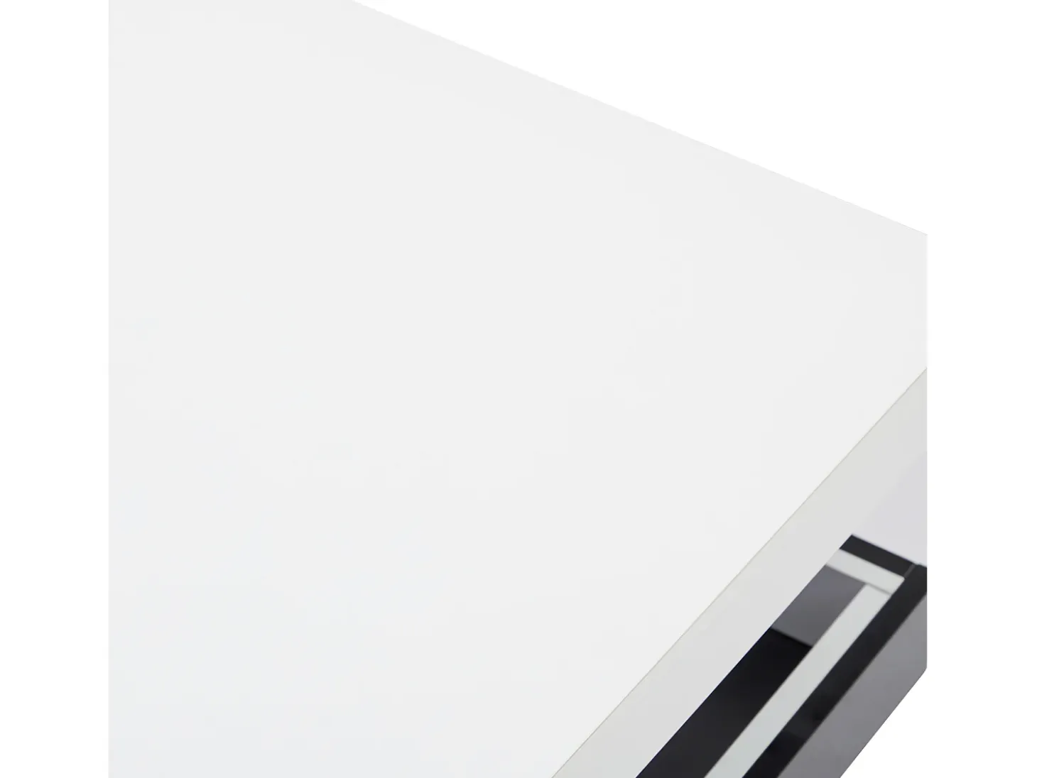 Mesa de centro giratoria con almacenaje, tablero lacado brillante - Blanco y negro