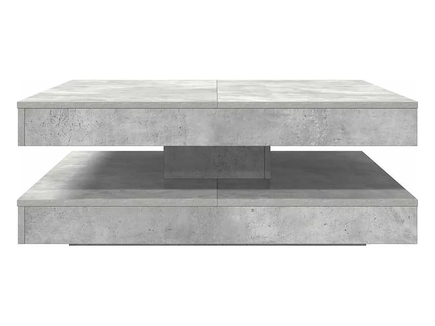 Mesa de centro giratoria 360 grados gris hormigón 90x90x34,5 cm