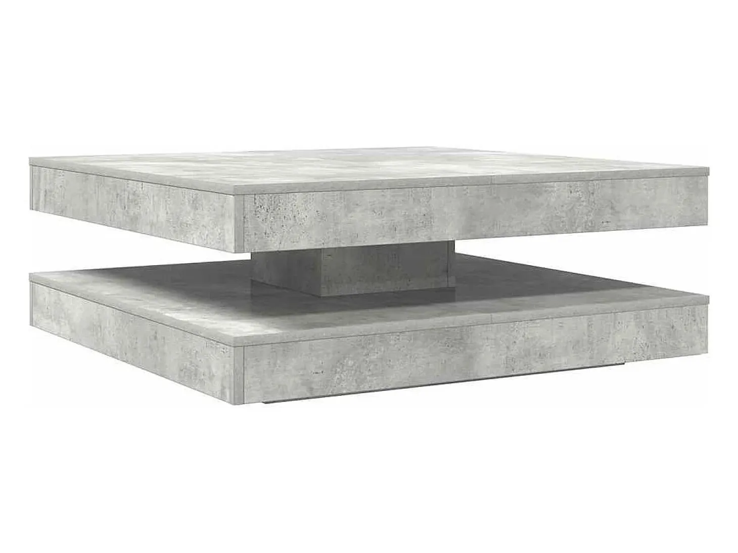 Mesa de centro giratoria 360 grados gris hormigón 90x90x34,5 cm