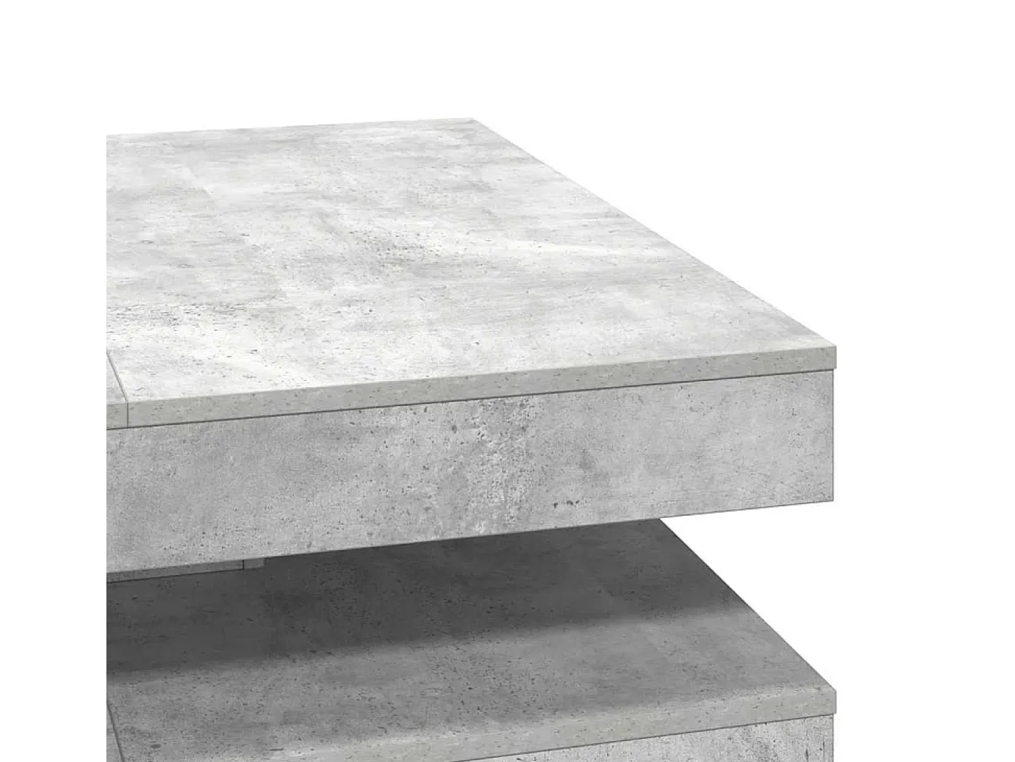 Mesa de centro giratoria 360 grados gris hormigón 90x90x34,5 cm