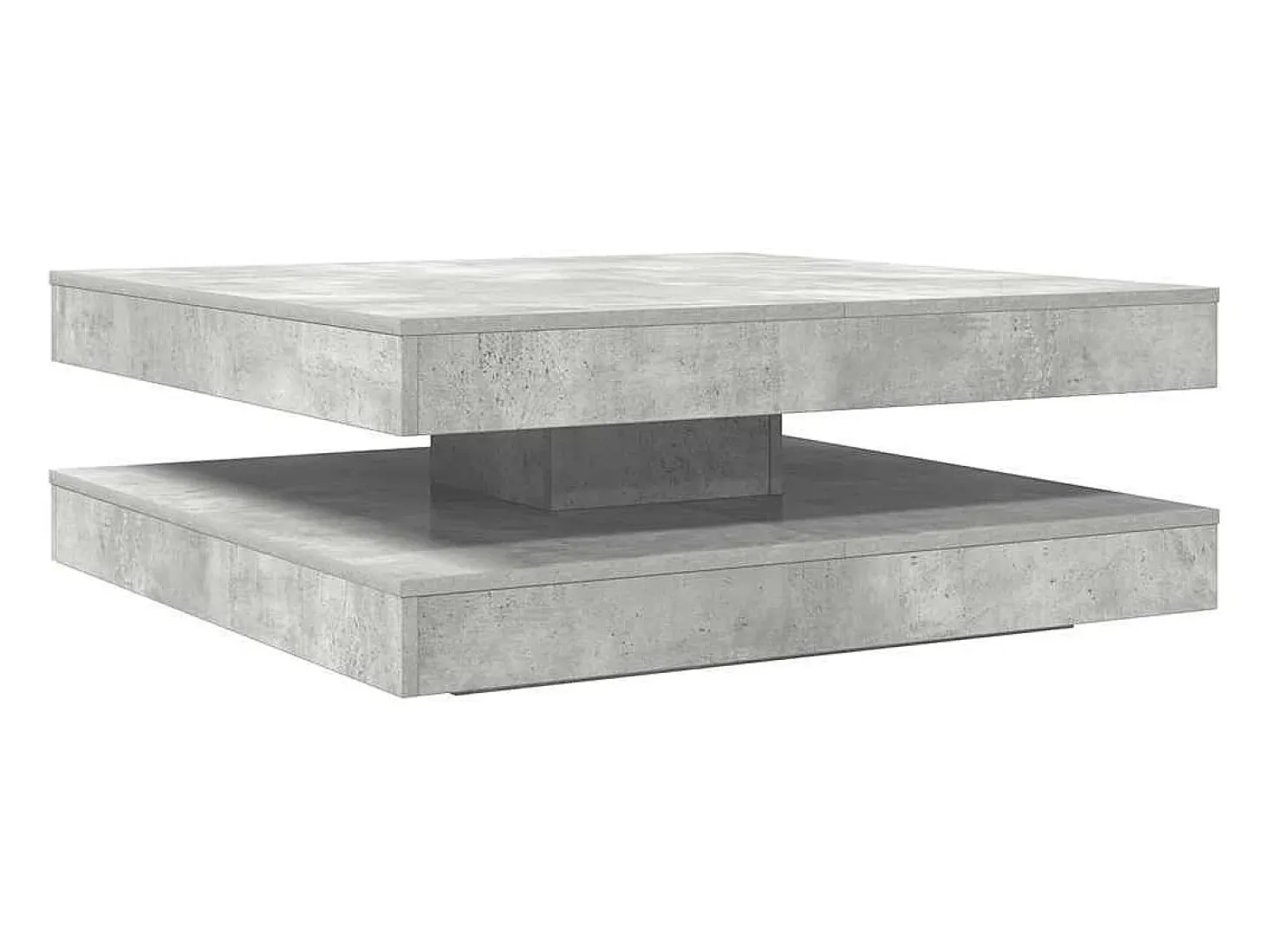 Mesa de centro giratoria 360 grados gris hormigón 90x90x34,5 cm