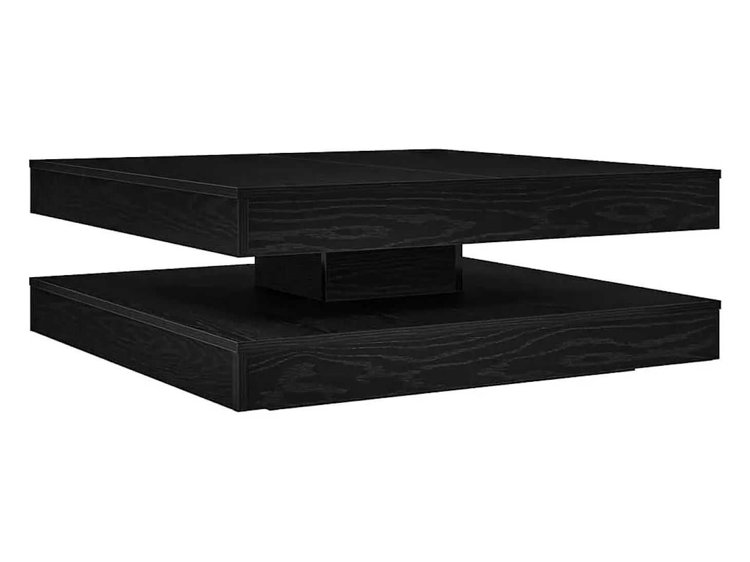 Mesa de centro giratoria 360 grados roble negro 90x90x34,5 cm